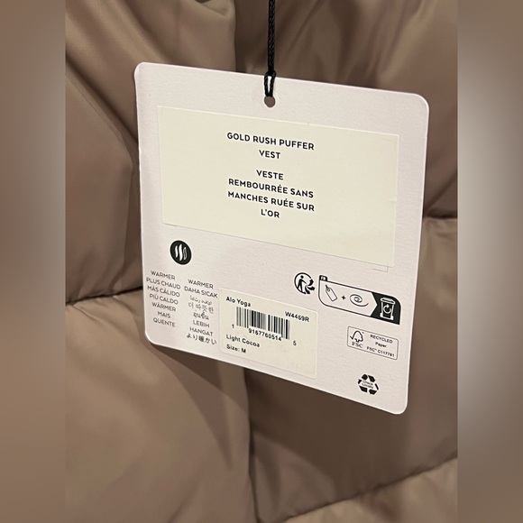 NWT ALO Gold Rush Puffer Vest - Picture 3 of 4